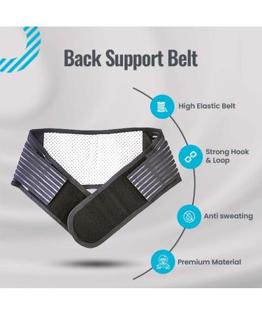 Self-Heating Purple Bubble Lumbar Belt for Men & Women - 20 Magnet Back Brace for Sciatica, Herniated Disc, Scoliosis - M (Waist 29-34) - Black - Buy Online on GoSupps.com