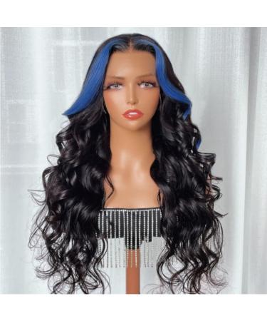 Beauty Forever Skunk Stripe Blue Dream Body Wave Lace Front Wig 20 inch - 150% Density Human Hair Wig for Women - Buy Online on GoSupps.com