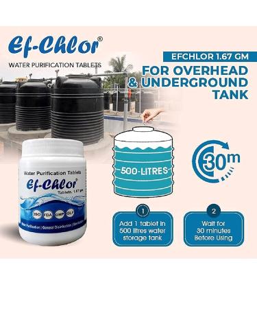 EF-Chlor Water Tank Purification Tablets - 50 Tablets | 3-Year Shelf Life | 1 Tablet Purifies 132 Gallons - Buy Online on GoSupps.com