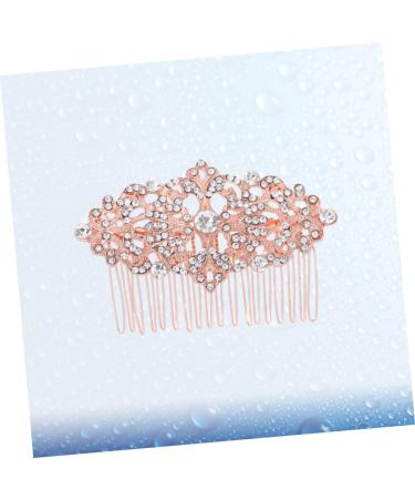 FRCOLOR Rhinestone Hair Comb Gold Teeth Hair Clip Combs Headpiece for Women Wire Hair Side Comb Metal Hair Side Comb Fashion Hair Comb Pin Metal Hair Clips for Women Rhinestones Veil Bride - Buy Online on GoSupps.com