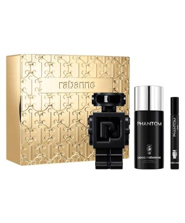 Paco Rabanne Phantom 3-Piece Set for Men (3.4 Oz Parfum + 5.1 Oz Deodorant Spray + 0.33 Oz Parfum Travel Spray) 8.83 Fl Oz (Pack of 1) - Buy Online on GoSupps.com