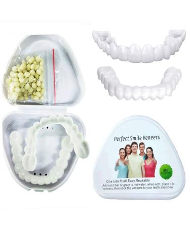 Wrong teeth for plug in the top lower teeth veneer tooth cover oral whitening dental comfortable smile false teeth dentures of provisional teeth 2 pairs