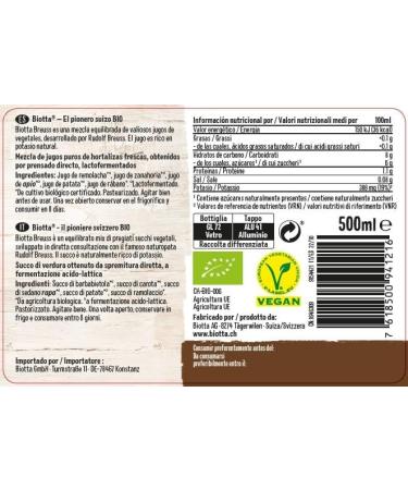  Biotta Bioforce (A. Vogel) Biotta Vegetable Jugo 500 ml (Nozzles) 500 ml - Vegetable Jugo 500 ml - Buy Online on GoSupps.com