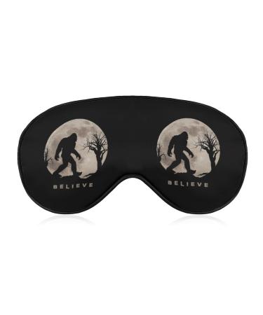 Funny Bigfoot Sasquatch Full Moon Sleep Mask Adjustable Straps Blackout Eye Cover Soft Eye Masks Sleeping Mask