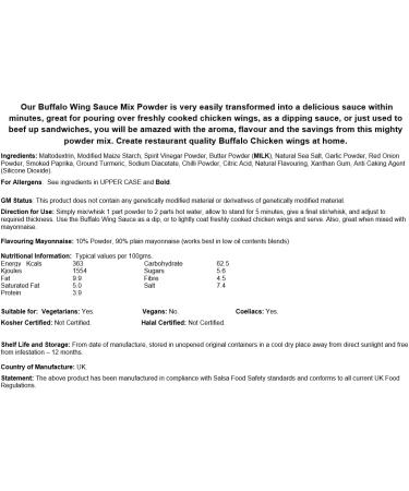 Buffalo Wing Sauce Mix Powder - 2.5kg Catering Tub - Buy Online on GoSupps.com