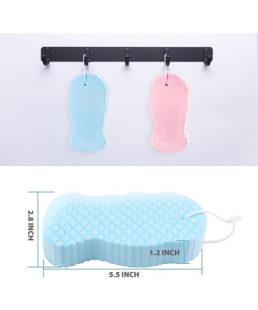 Soft Exfoliating Bath Sponge Set for Dead Skin Removal - 2 Pack (Pink & Blue) - Buy Online on GoSupps.com