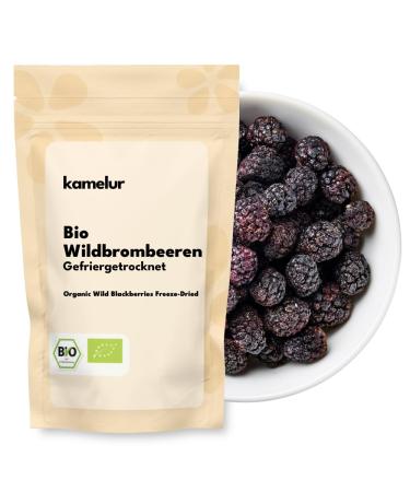 Kamelur 500g of freeze-dried organic wild blackberries - crisp and fruity organic dried blackberries with no additives - in biodegradable packaging