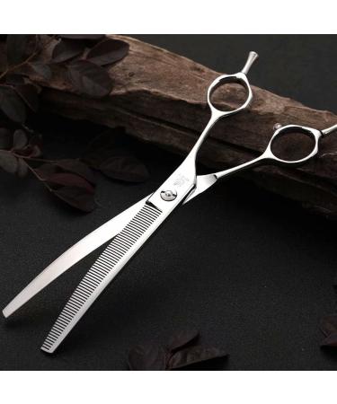Fenice Peak 7.5'' Curved Thinning Shears for Dog and Cat Grooming | V-Shaped Teeth | 440C Stainless Steel - Buy Online on GoSupps.com