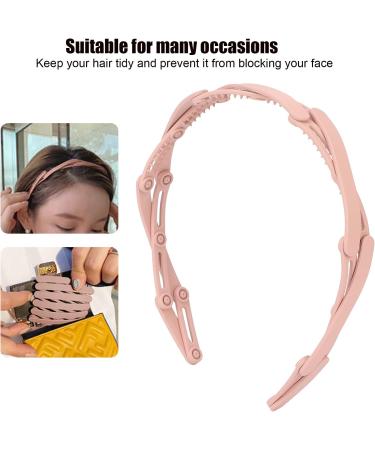 Retractable Folding Headbands Adjustable Pocket Non Slip Headpieces Compact Hair Hoops Hair Accessories for Girls Women (Light Pink) - Buy Online on GoSupps.com
