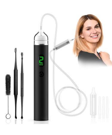 Ear Vacuum Wax Remover with 3 Levels Strong Rechargeable Reusable Ear Wax Removal Kit Electric Ear Wax Suction Removal for Adults and Kids Black
