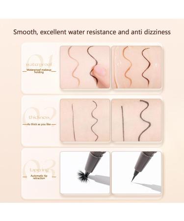 Waterproof Liquid Eyeliner Smooth Liquid Eyeliner - Waterproof Eye Liner Liquid Eyebrow Pencil Smudge Proof Smooth Ultra Fine Eyeliner for Long-Lasting Eye Makeup 01# Black - Buy Online on GoSupps.com