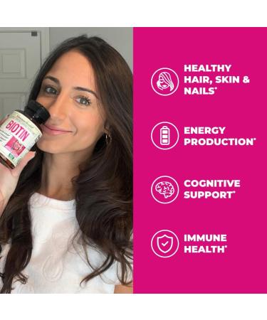 10000mcg Biotin Supplement for Hair Skin Nails & Overall Health - 60 Capsules USA Made - Buy Online on GoSupps.com