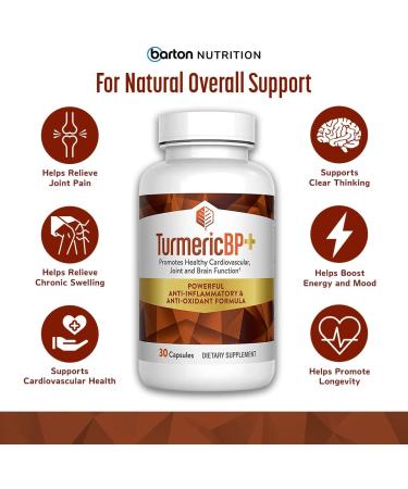Barton Nutrition Turmeric BP+ Curcumin with Black Pepper Extract - 30 Capsules - Buy Online on GoSupps.com
