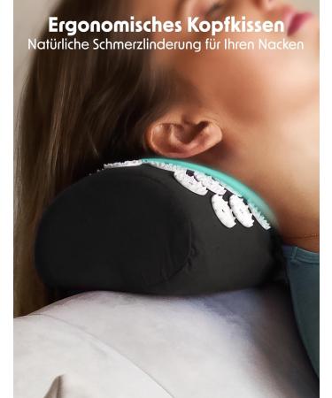 Lifegoods Acupressure Mat with Pillow - Battery-Operated Massage & Acupuncture Mat for Back Pain Relief - Black & White Design - Buy Online on GoSupps.com