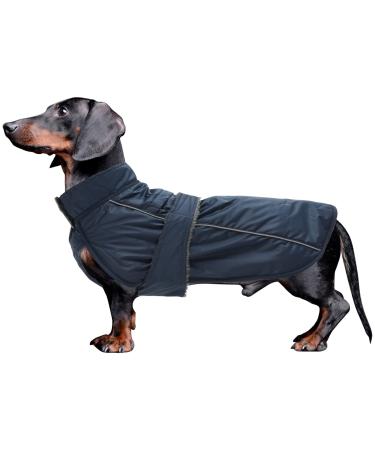 Minezi Roof dog raincoat waterproof outer layer fleece feed reflective caps adjustable belt-suitable for small and medium-sized dog navy blue-Xs XS Navy Blue