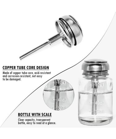 LNQ LUNIQI Glass Pump Dispenser 1 Piece Empty Nail Polish Remover Bottle 80 ml Nail Polish Remover Pump Bottle Push Down Pump Dispenser with Stainless Steel Cap Transparent - Buy Online on GoSupps.com