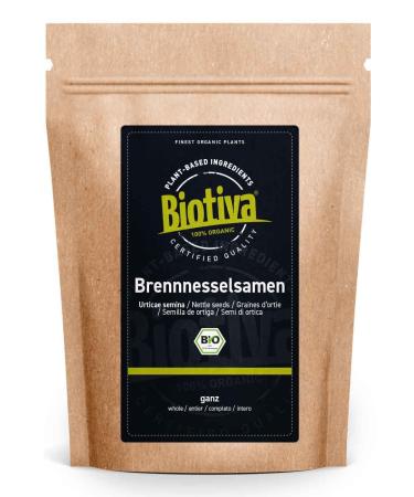 Nettle seeds whole organic 250g - 100% organic nettle seeds for eating - Bottled and controlled in Germany - Biotiva - Buy Online on GoSupps.com