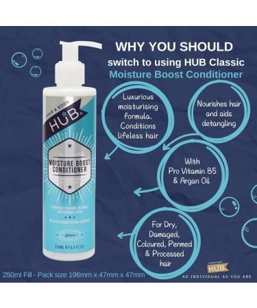 HUB Classic Moisture Boost Conditioner 250ml - Best for Dry Damaged Colored & Permed Hair | International Shipping Available - Buy Online on GoSupps.com