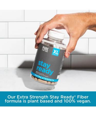 Pure for Men Stay Ready Fiber Extra Strength Supplement | Digestive Regularity | Bowel Movement & Gut Health Support | Vegan Cleanliness | Proprietary Formula | 120 Vegan XL Capsules - Buy Online on GoSupps.com