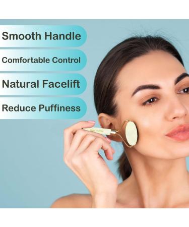 Natural Jade Roller & Gua Sha Set - Skin Care Tools for Face Eyes & Neck | Relax Muscles & Reduce Fine Lines - Buy Online on GoSupps.com