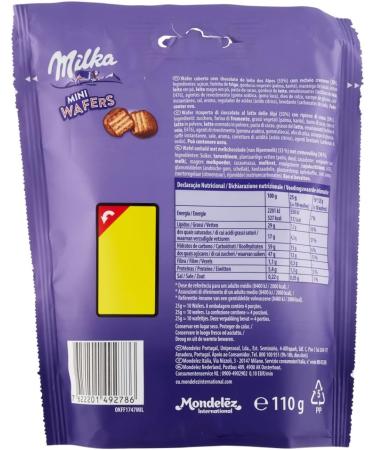 Milka Mini Wafers wafer ricoperto di cioccolato al latte delle alpi waffle wrapped in Alpine milk chocolate 8 x 110 g + Italian Gourmet Polpa 400 g - Buy Online on GoSupps.com