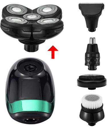 Buy 5 in 1 Rechargeable Electric Shaver - Men's Facial Grooming Kit with Floating Heads Hair Clipper Nose & Ear Trimmer and Cleaning Brush - International Shipping Available - Buy Online on GoSupps.com