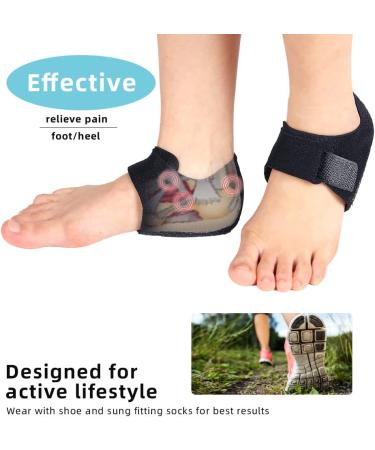 Gel Heel Cups for Pain Relief | Anti-Slip Heel Protector Cushion Pad - Women's Size 6-9 (Black - Buy Online on GoSupps.com