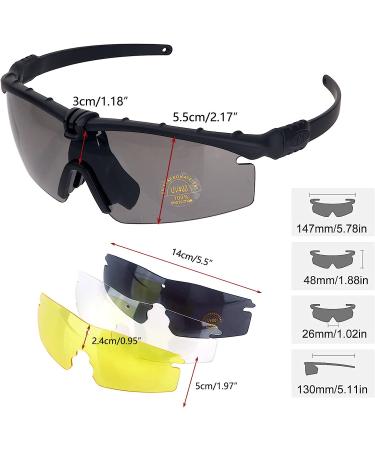 ToopMount Sports Goggles: Anti-Fog Sunglasses with 3 Interchangeable Lens - Black - Buy Online on GoSupps.com