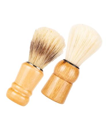 Beaupretty 2st Bartbrush The art of shaving shaving brushes with stands travel gift razor brush for men shaving brushes with wooden handle with wooden handle shaving cream brushes cosmetics neck brush