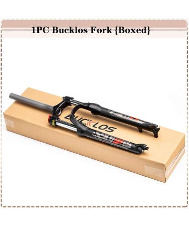 BUCKLOS MTB Suspension Fork 100mm Travel | 26/27.5/29 | 28.6mm Straight Tube | QR 9mm | Crown Lockout | Aluminum Alloy XC Mountain Bike Front Forks - Buy Online on GoSupps.com