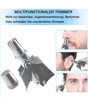 Nasal Hair Cutter & Trimmer | Stainless Steel Nose & Ear Trimmer for Men | Painless Washable Facial Hair & Eyebrow Trimmer - Buy Online on GoSupps.com