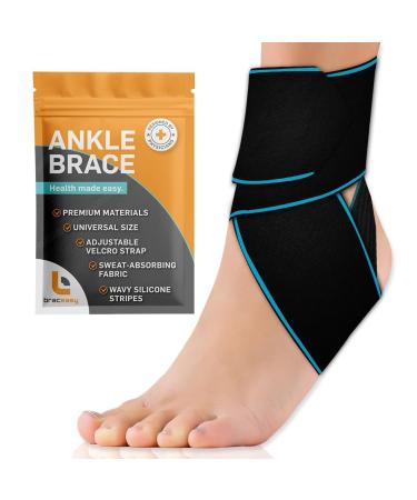 Ankle Brace for Sprained Ankle Ankle Support for Women & Men - Ankle Braces & Wrap for Stabilizing Tendonitis Basketball Running Sprains Achilles - Both Left & Right Blue Single