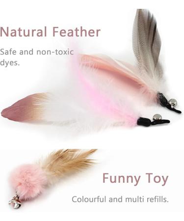 Interactive Cat Toys Set - Songway Retractable Feather Stick with 6 Replacement Springs & Bells - Spring Angel Cat Toy - Perfect for Playtime - Pink - Buy Online on GoSupps.com