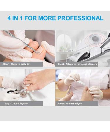 Professional Toe Nail Clipper for Thick and Ingrown Toenails - Surgical Stainless Steel Trimmer with Soft Grip Handle (4PCS) - Buy Online on GoSupps.com