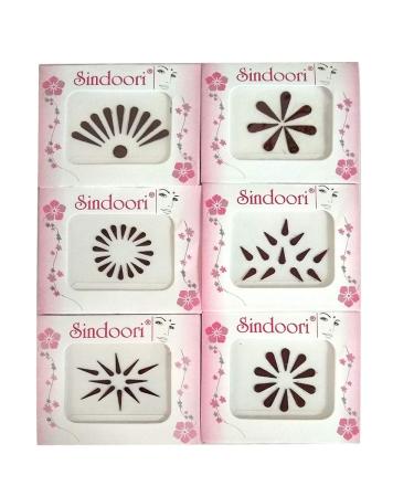 Sindoori Traditional Collection Maroon Bindi for Women & Girls - 12 Assorted Designs - Buy Online on GoSupps.com