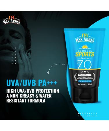 Buy Sun Block Sports Sunscreen SPF 70 - Non-Greasy UVA/UVB Protection for All Skin Types - Water Resistant - 100ml - Fast International Shipping - Buy Online on GoSupps.com