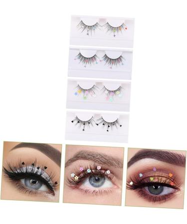 DOITOOL Heart Eyelashes 4 Pairs Sequin False Eyelashes Heart Lashes Butterfly Eyelashes Makeup Eyelashes Pesta as Postizas Naturales False Eyelashes Butterfly Bulk 3d Flash Chip Imitation - Buy Online on GoSupps.com