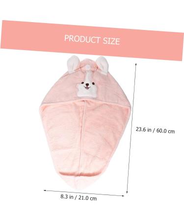 WOONEKY Cartoon Dry Hair Cap Caps Hair Bonnet Towel Bath Hat Adorable Dry Hair Hat Quick Drying Bath Cap Comfortable Drying Hat Coral Fleece Hair Hat Bath Water Absorbent Drying Hat Pink Pink 60x21cm - Buy Online on GoSupps.com