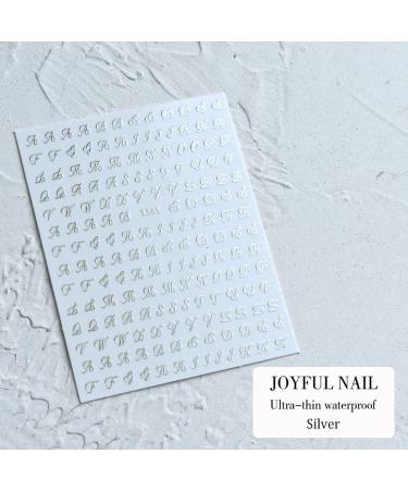 Old English Alphabet Nail Stickers - 7 Sheets Self-Adhesive Decals for Unique Nail Art Designs - Buy Online on GoSupps.com