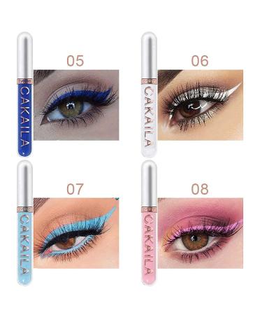 8-Piece Colorful Liquid Eyeliner Set | Waterproof & Long Lasting | Party Festival Makeup Kit - White, Blue, Purple | Delineador De Colores Para Ojos - Buy Online on GoSupps.com