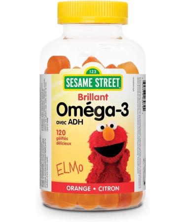Sesame Street Brilliant Omega-3 Kids Gummy with DHA by Webber Naturals 120 Gummies For Children Age 3 and Up - Buy Online on GoSupps.com