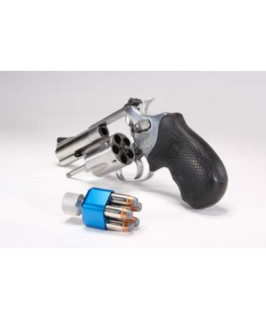 Pachmayr 02650 Competition Revolver Speedloader - Smith & Wesson J Frame .38 Special/.357 Magnum - 5 Shot - Blue/Silver - Buy Online on GoSupps.com