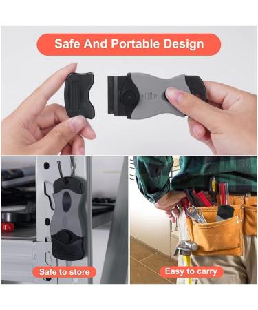 Flintronic Kitchen Scraper Set - 2 Piece Ceramic Hob Scrapers with 20 Stainless Steel & Plastic Blades for Glass Stoves & Ovens - Buy Online on GoSupps.com