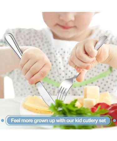 Kids Cutlery Set - 9 Piece Stainless Steel Child's Silverware, Safe Utensils for Toddlers - Mirror Finished & Dishwasher Safe - Buy Online on GoSupps.com