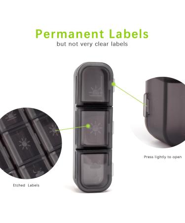 Weekly Pill Organizer 3X a Day - Black Medicine Organizer Box for Vitamins & Medications - Buy Online on GoSupps.com