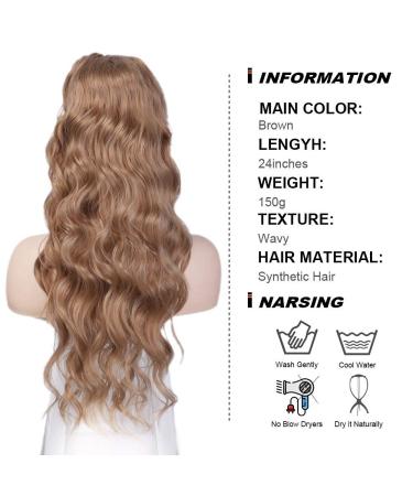 Pferdeschwanz Hair Extension Clip - 66cm Afro Curly Ponytail | Natural Blond & Brown | Easy Braid Clip-On - Buy Online on GoSupps.com