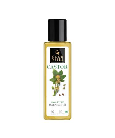 Good Vibes 100% Pure Castor Cold Pressed Carrier Oil - 200 ml - For Strong and Smooth hair Heals Dry Cracked Skin and Soothes Inflamed Skin