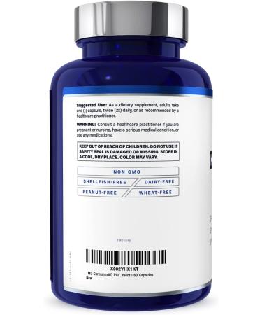 1MD CurcuminMD Plus - Turmeric Curcumin with Boswellia Serrata | 285x More Absorbable | Joint Stiffness, Muscle Recovery, Mood Support | 60 Capsules - Buy Online on GoSupps.com