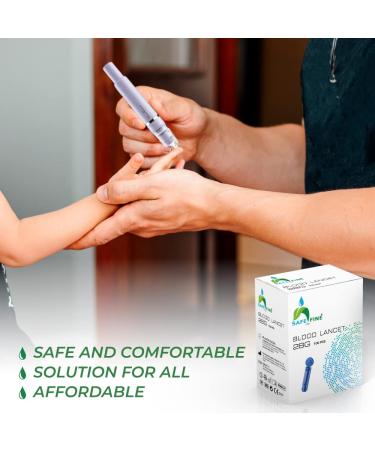 SafeFine 28G 3mm Blood Lancets | Sterile & Compatible with Most Lancing Devices | 100 pcs/box - Buy Online on GoSupps.com