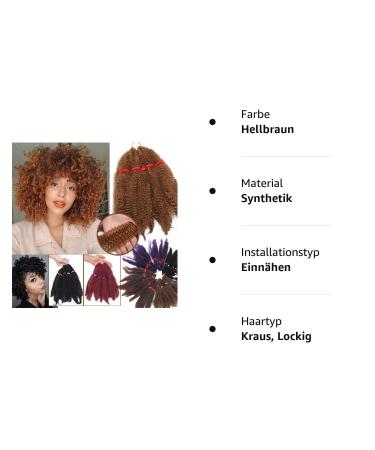 SEGO 3 Packs Afro Crochet Braids - Kinky Curly Hair Bulk Extensions in Light Brown | Marlybob Crochet Hair for Volume & Style - Buy Online on GoSupps.com